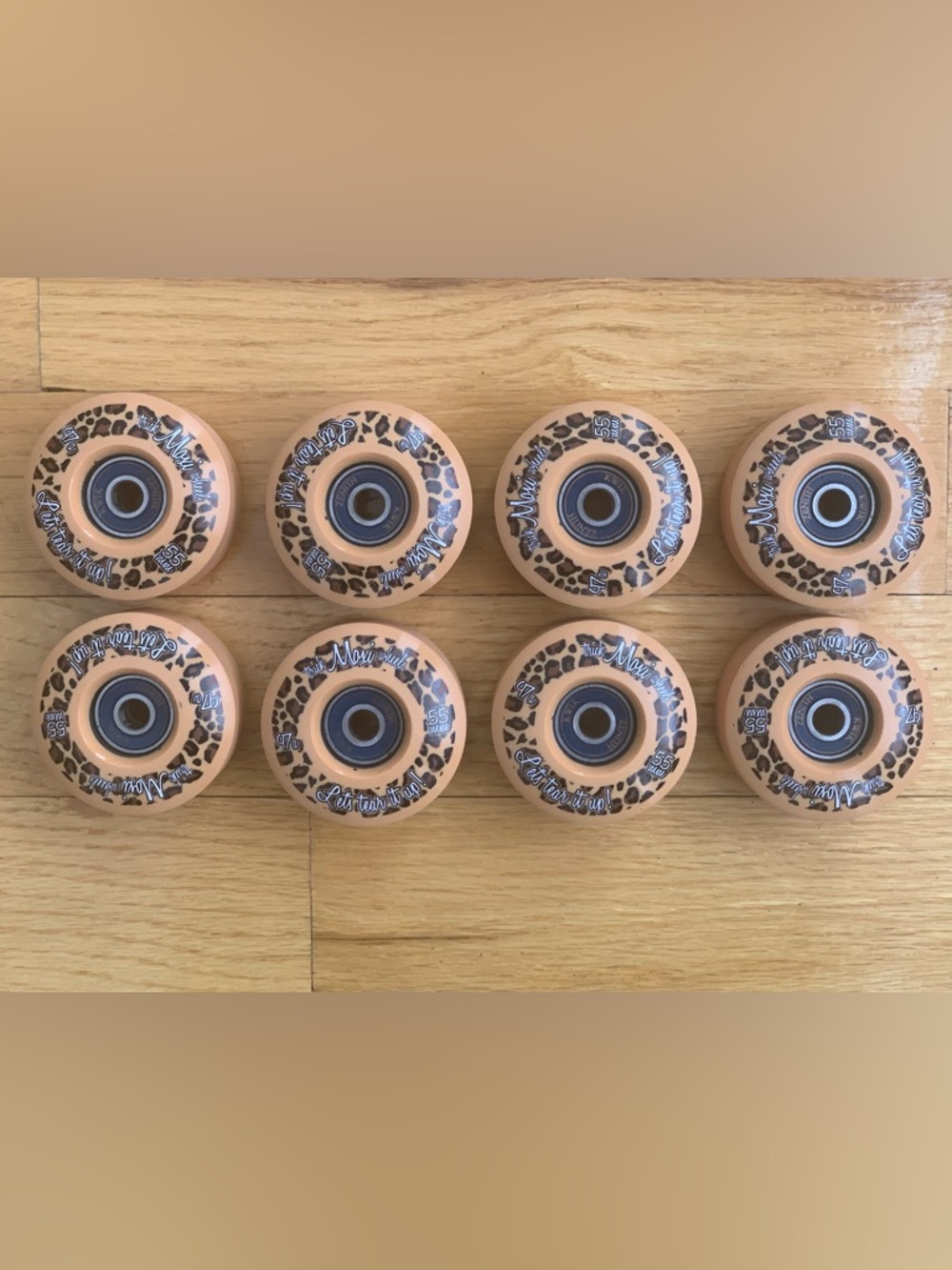 Moxi Trick Roller Skate Wheels 55mm 97a park rink with Kwik Zenith Bearings New